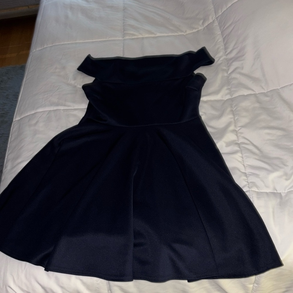 Off shoulder pleated mini dress